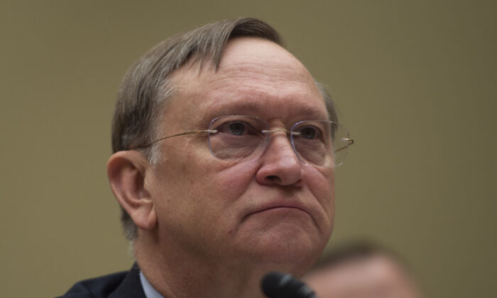 Robert Kadlec, assistant secretary for preparedness and response at the U.S. Department of Health & Human Services (HHS), looks on during a House Oversight and Reform Committee hearing concerning government preparedness and response to the coronavirus, in the Rayburn House Office Building on Capitol Hill in Washington on March 11, 2020. (Andrew Caballero-Reynolds/AFP via Getty Images)