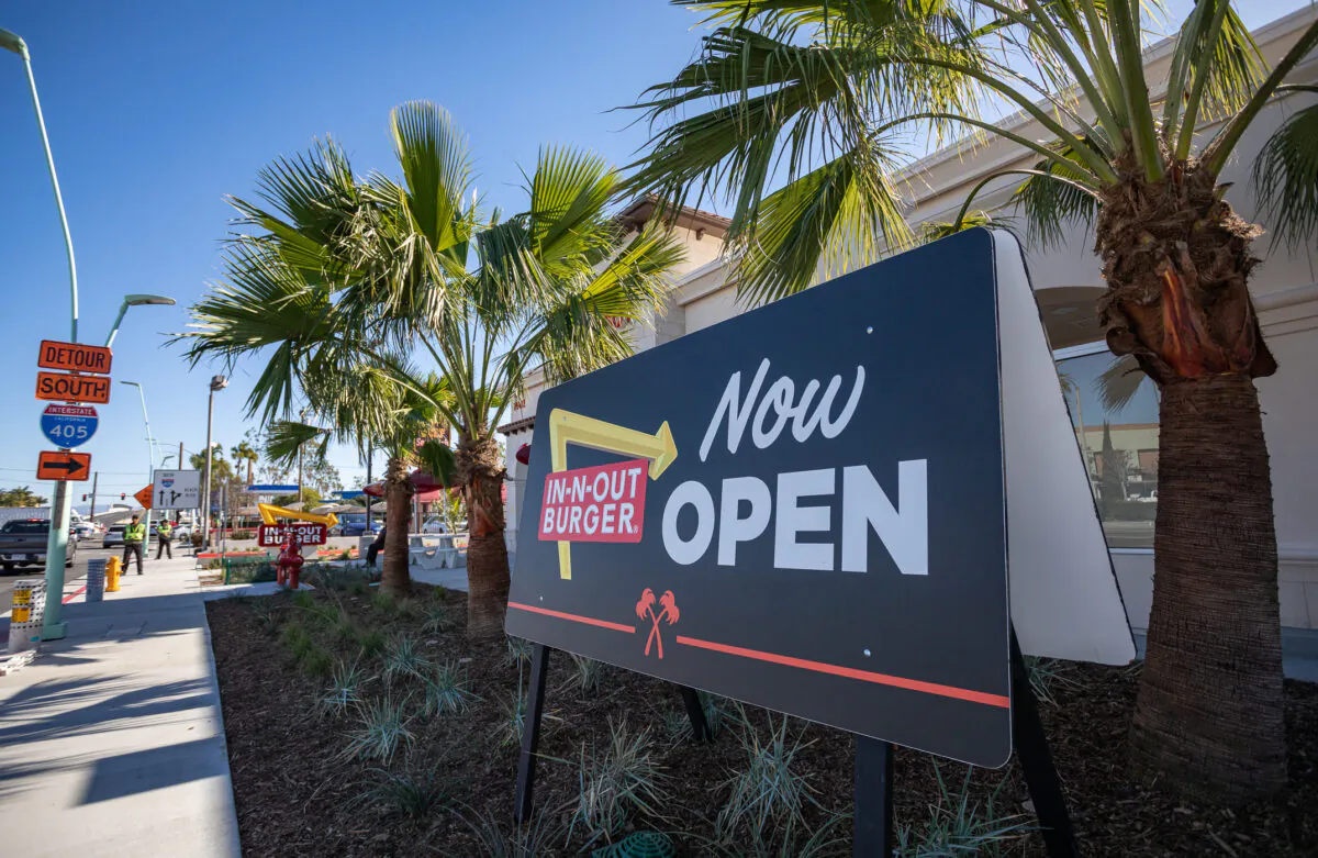 A new In-N-Out restaurant opens in Huntington Beach, Calif., on Jan. 26, 2023. (John Fredricks/The Epoch Times)