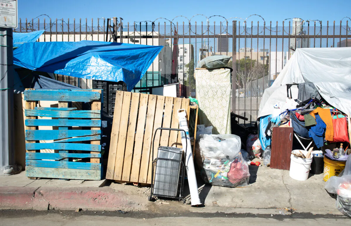 A homeless encampment in Los Angeles on Jan 27, 2023. (John Fredricks/The Epoch Times)
