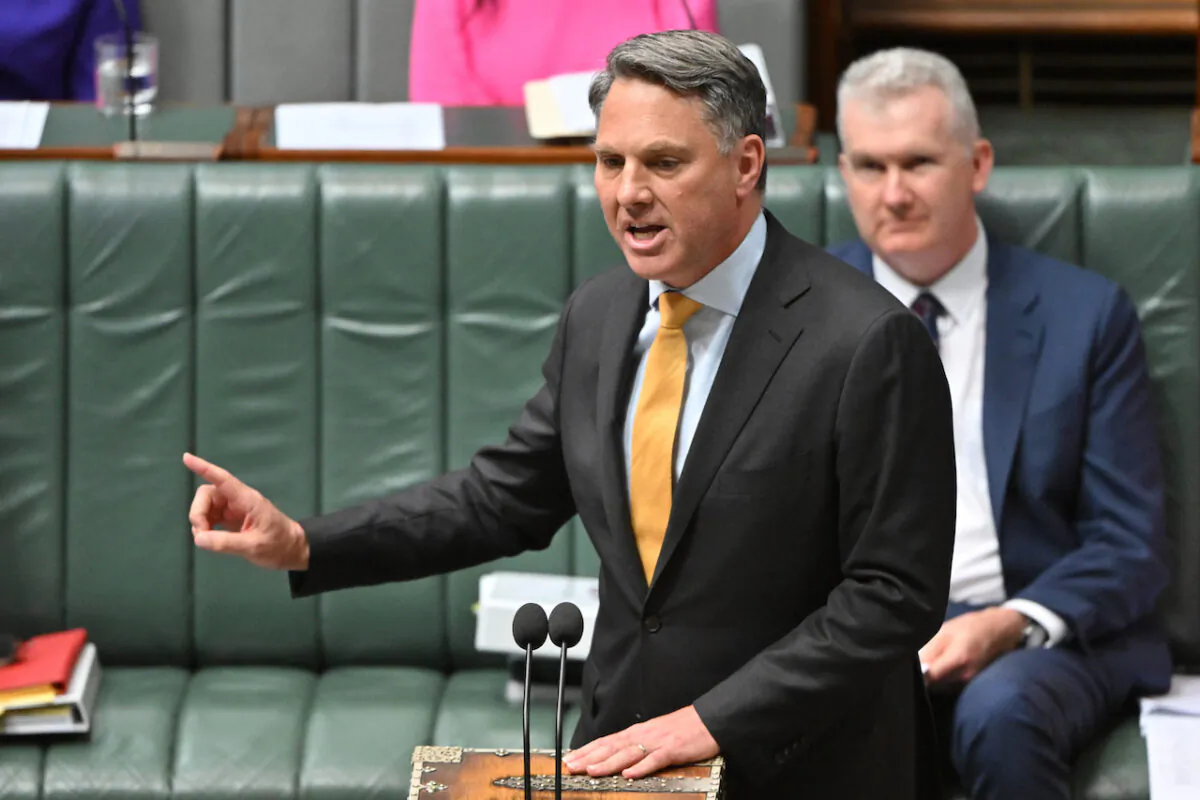 Deputy Prime Minister and Defence Minister, Richard Marles, during Question Time in the House of Representatives at Parliament House in Canberra, Nov. 29, 2022. (AAP Image/Mick Tsikas)