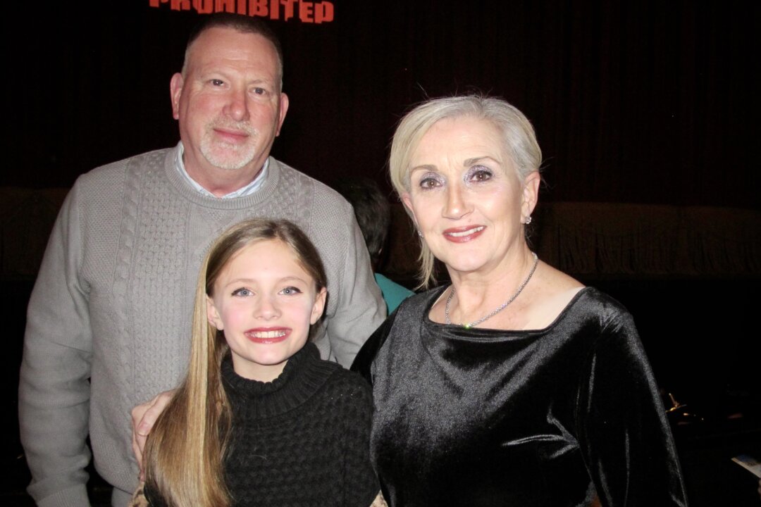 (L–R) Richard, Ellie, and Barbara Nydam attended a matinee performance Shen Yun Performing Arts in the William Saroyan Theater in Providence, R.I., on Jan. 28. (Mary Mann/The Epoch Times)