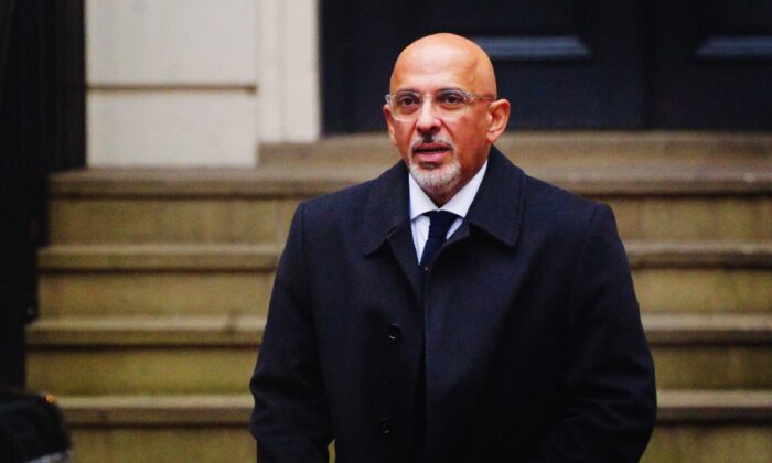 Conservative Party Chairman Nadhim Zahawi leaving the Conservative Party head office in Westminster, central London, on Jan. 23, 2023. (Victoria Jones/PA Media)