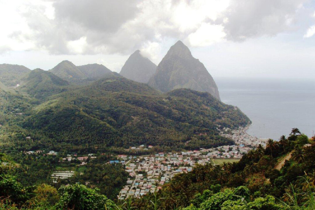 Les Pitons near Soufriere are symbolic of the Caribbean island of St. Lucia. (Courtesy of Victor Block)
