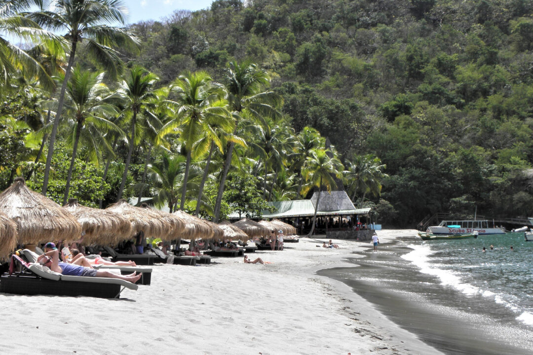Anse Chastanet beach in St. Lucia offers a welcome respite to travelers. (Shutterstock)