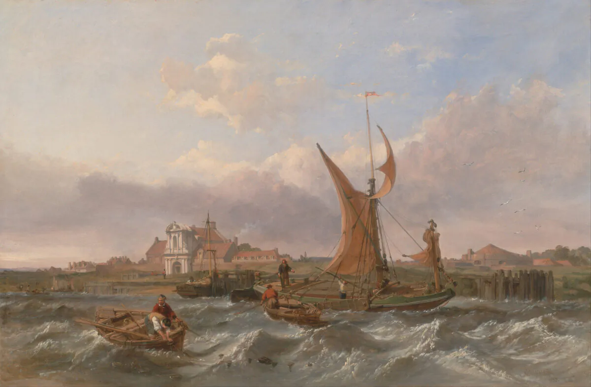 "Tilbury Fort -Wind Against the Tide," 1853, by Clarkson Frederick Stanfield. Oil on canvas. Yale Center for British Art, New Haven, Conn. (Public Domain)