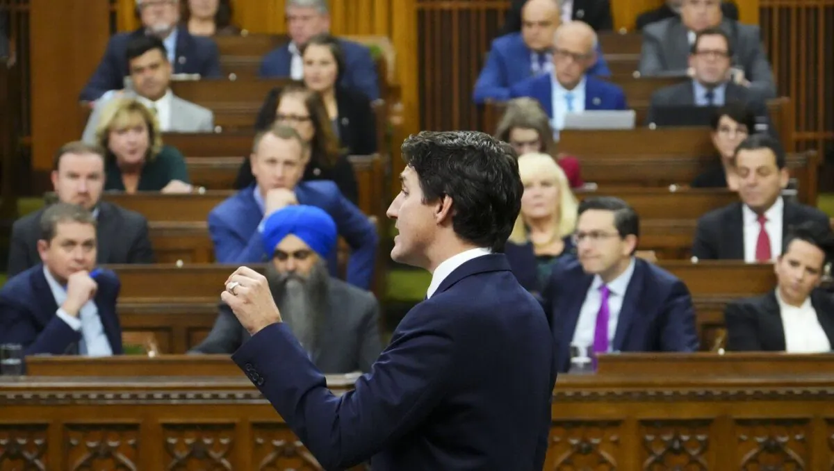 Prime Minister Justin Trudeau stands during question period in the House of Commons on Parliament Hill in Ottawa, on Nov. 30, 2022. (The Canadian Press/Sean Kilpatrick)