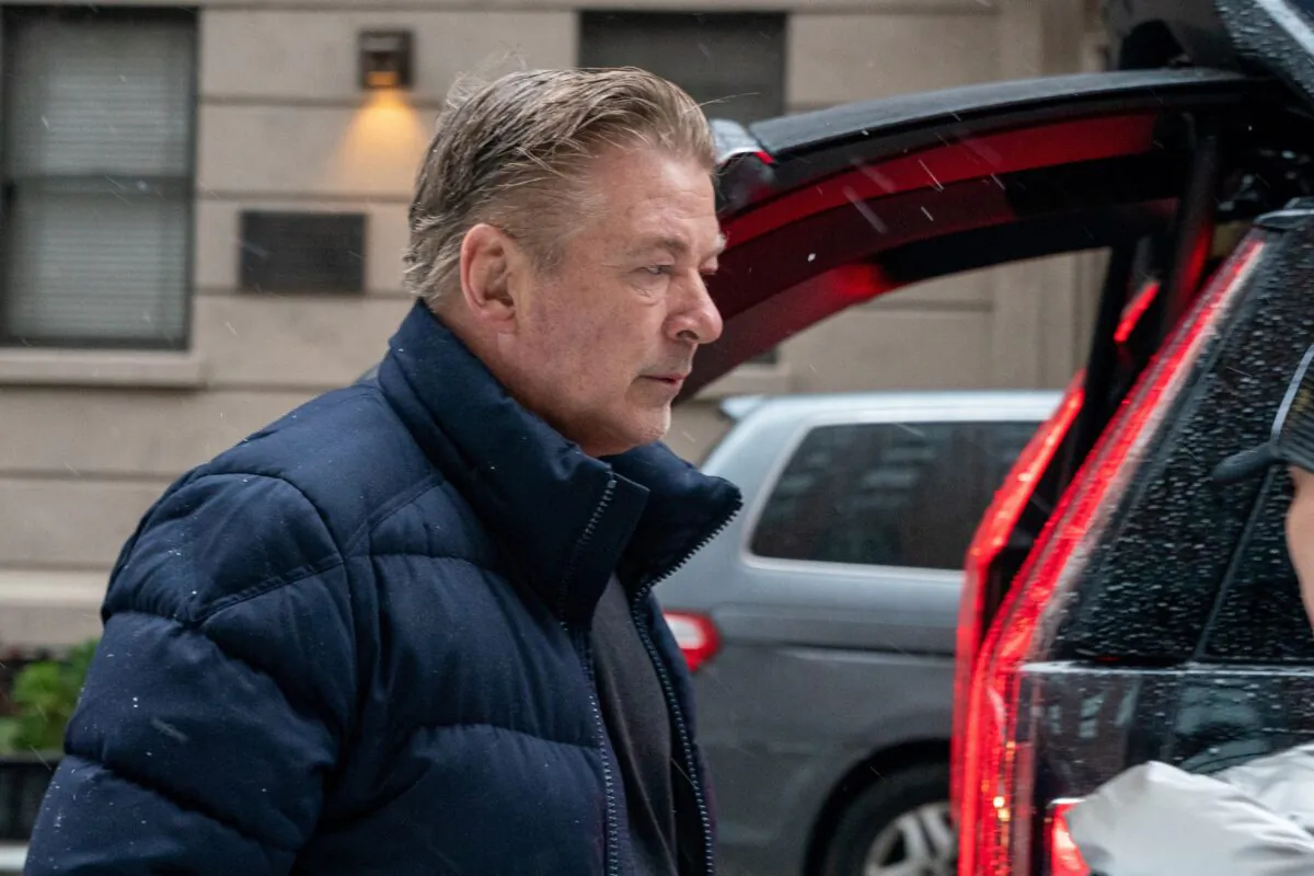 Actor Alec Baldwin departs his home, as he will be charged with involuntary manslaughter for the fatal shooting of cinematographer Halyna Hutchins on the set of the movie "Rust," in New York on Jan. 31, 2023. (David 'Dee' Delgado/Reuters)