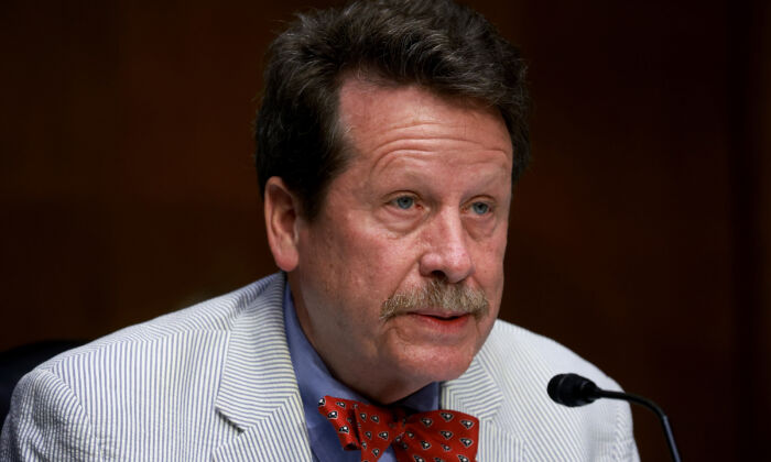 Commissioner of the United States Food and Drug Administration Dr. Robert Califf speaks during the COVID Federal Response Hearing on Capitol Hill on June 16, 2022, in Washington. (Joe Raedle/Getty Images)