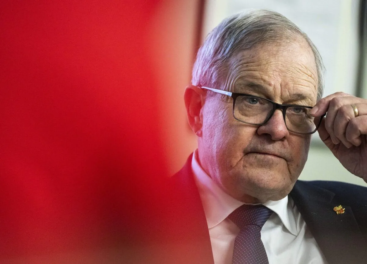 Minister of Veterans Affairs Lawrence MacAulay participates in an interview in his office in Ottawa, on Dec. 15, 2022. (The Canadian Press/Justin Tang)
