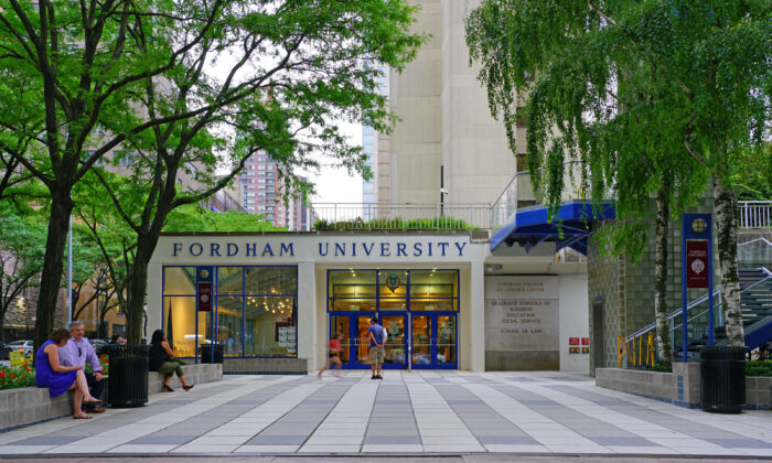 View of the campus of Fordham University, a private Catholic Jesuit research university located in Manhattan, New York City on Aug. 26, 2018. (Shutterstock)