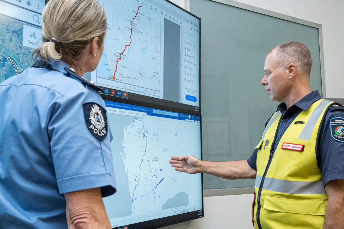 Members of the Incident Management Team coordinate the search for a radioactive capsule that was lost in transit by a contractor hired by Rio Tinto, at the Emergency Services Complex in Cockburn, Australia. (Department of Fire and Emergency Services/Handout via Reuters)