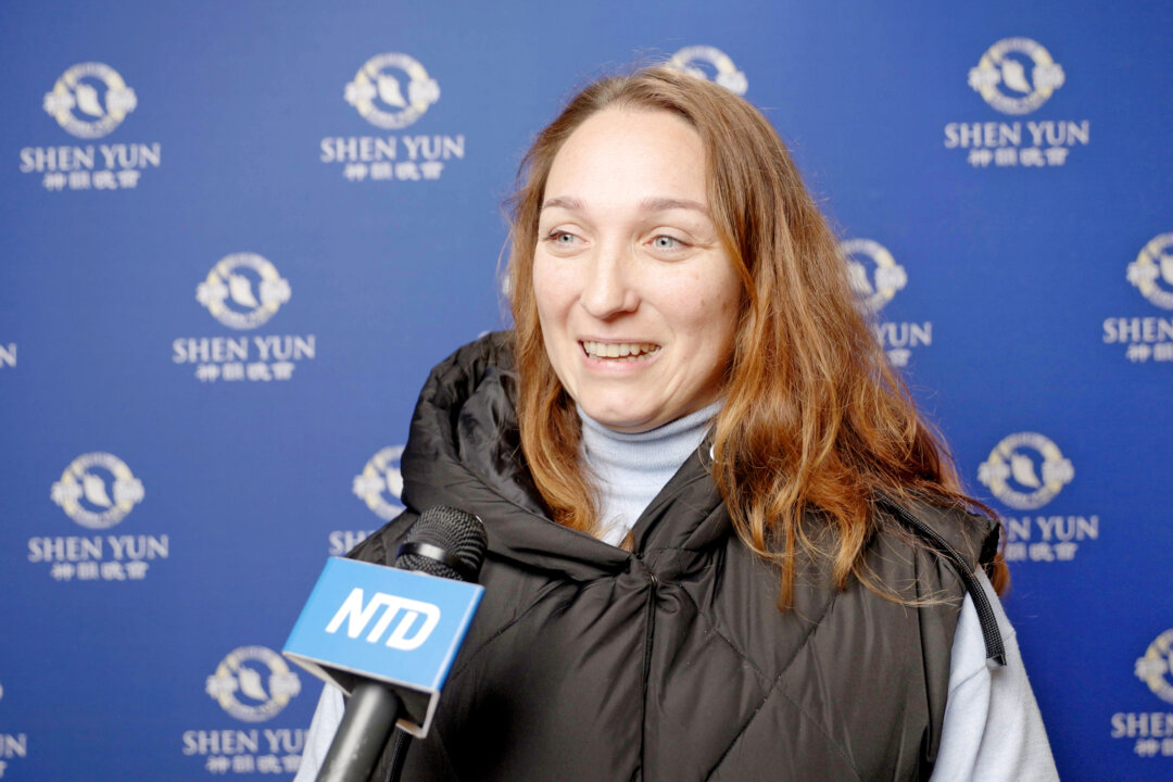 Muriel Larrea Laso after attending opening night of Shen Yun Performing Arts at the Auditorio Kursaal in San Sebastian, Spain, on Jan. 31. (NTD)