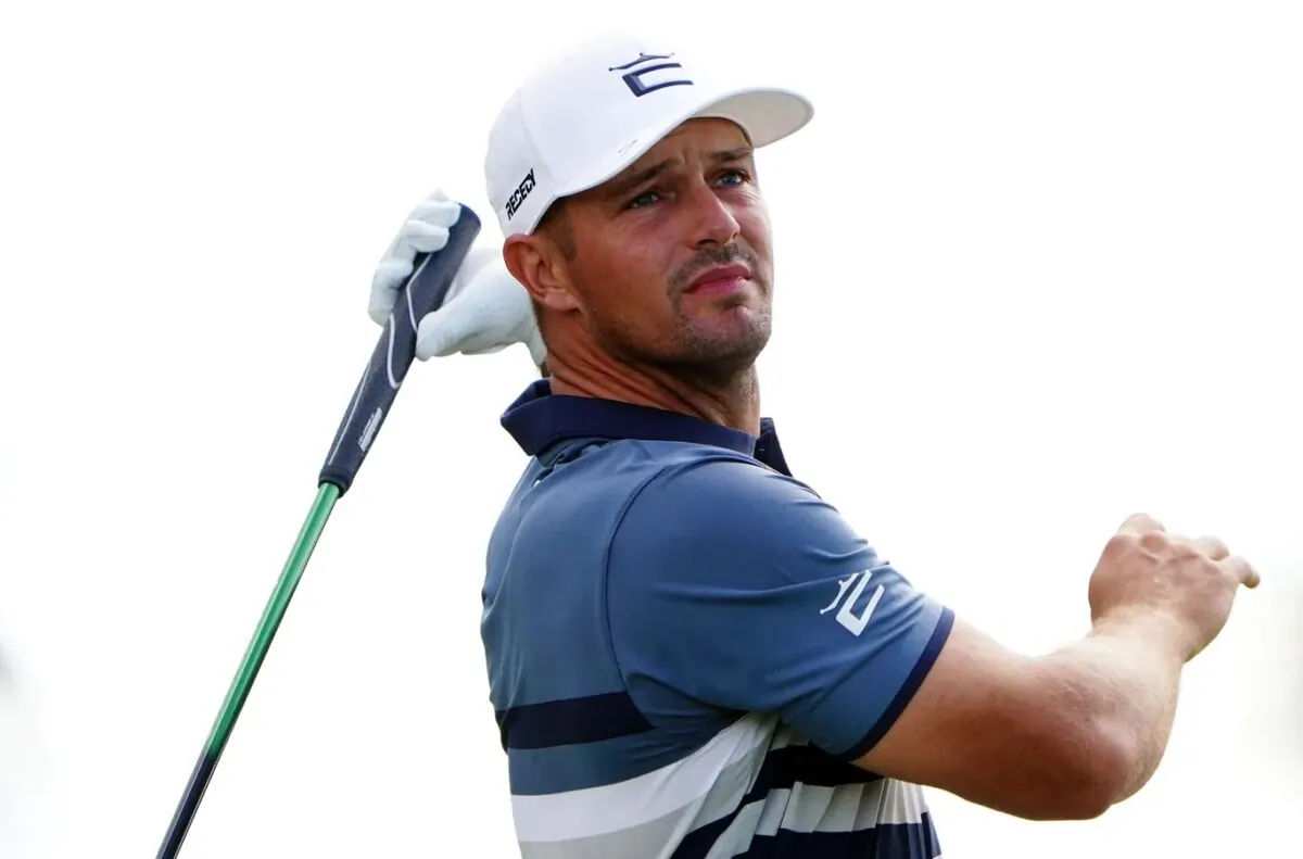 Bryson DeChambeau plays his shot off the second tee during the second round of the season finale of the LIV Golf series at Trump National Doral in Miami on Oct. 29, 2022. (John David Mercer-USA TODAY Sports via Field Level Media)