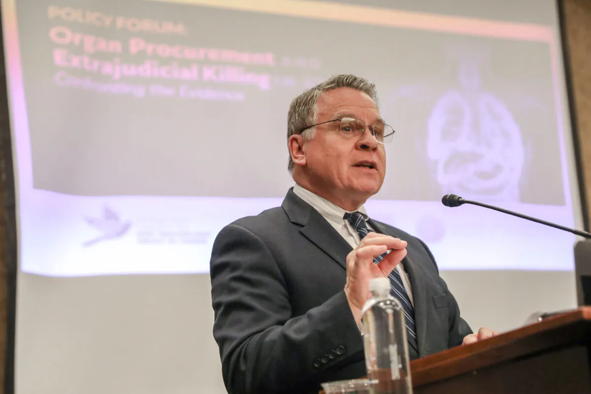 Rep. Chris Smith (R-N.J.) at the Policy Forum on Organ Procurement and Extrajudicial Execution in China on Capitol Hill on March 10, 2020. (Samira Bouaou/The Epoch Times)