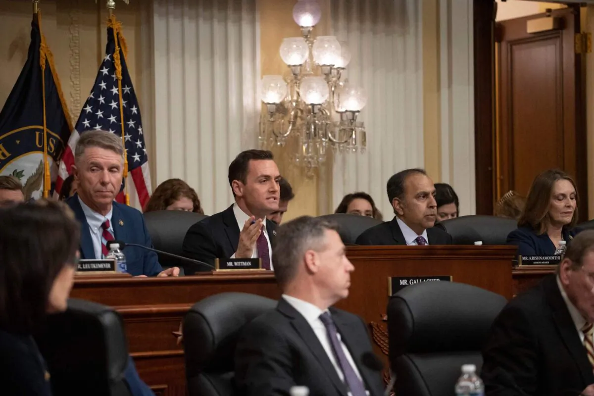 Chairman Mike Gallagher (R-Wis.) speaks during the first hearing on national security and Chinese threats to America held by the House Select Committee on the Chinese Communist Party on Capitol Hill in Washington on Feb. 28, 2023. (Roberto Schmidt/AFP via Getty Images)