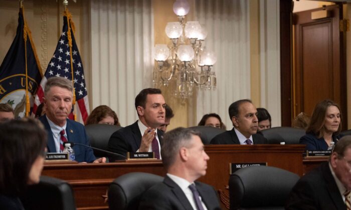 Chairman Mike Gallagher (R-Wis.) speaks during the first hearing on national security and Chinese threats to America held by the House Select Committee on the Chinese Communist Party on Capitol Hill in Washington on Feb. 28, 2023. (Roberto Schmidt/AFP via Getty Images)