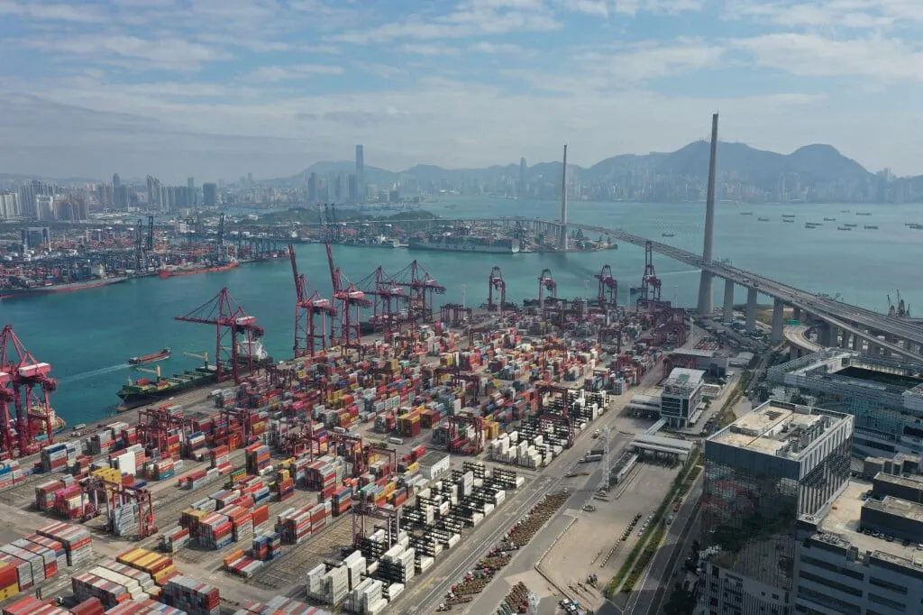 Cargo in Hong Kong. (Peter Parks/AFP)
