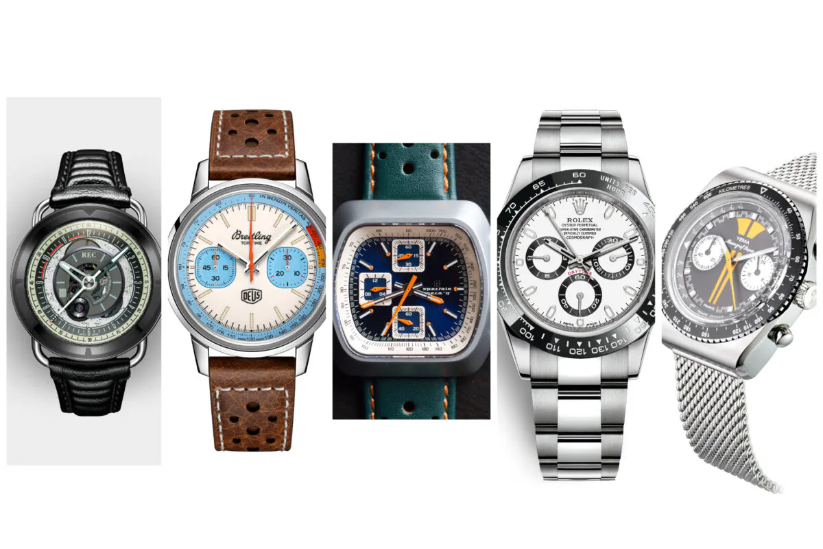 (Courtesy of REC Watches, Yema, Straton, Rolex, Breitling)