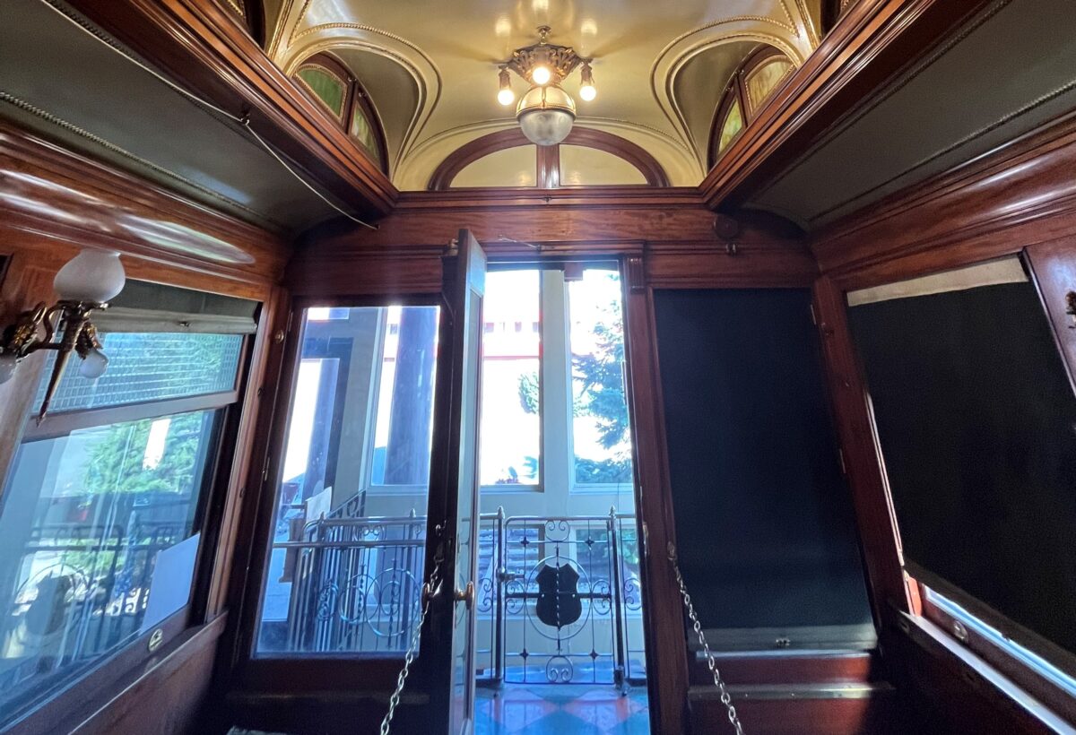 NextImg:Parked Beautifully: Ornate Train Car Harkens Back to Bygone Travel Era