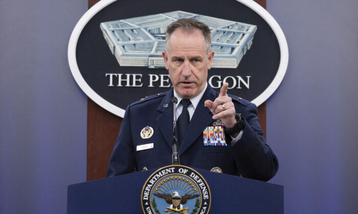 Pentagon Press Secretary Brig. Gen. Pat Ryder holds a press briefing at the Pentagon  in Arlington, Va., on Oct. 18, 2022. (Kevin Dietsch/Getty Images)