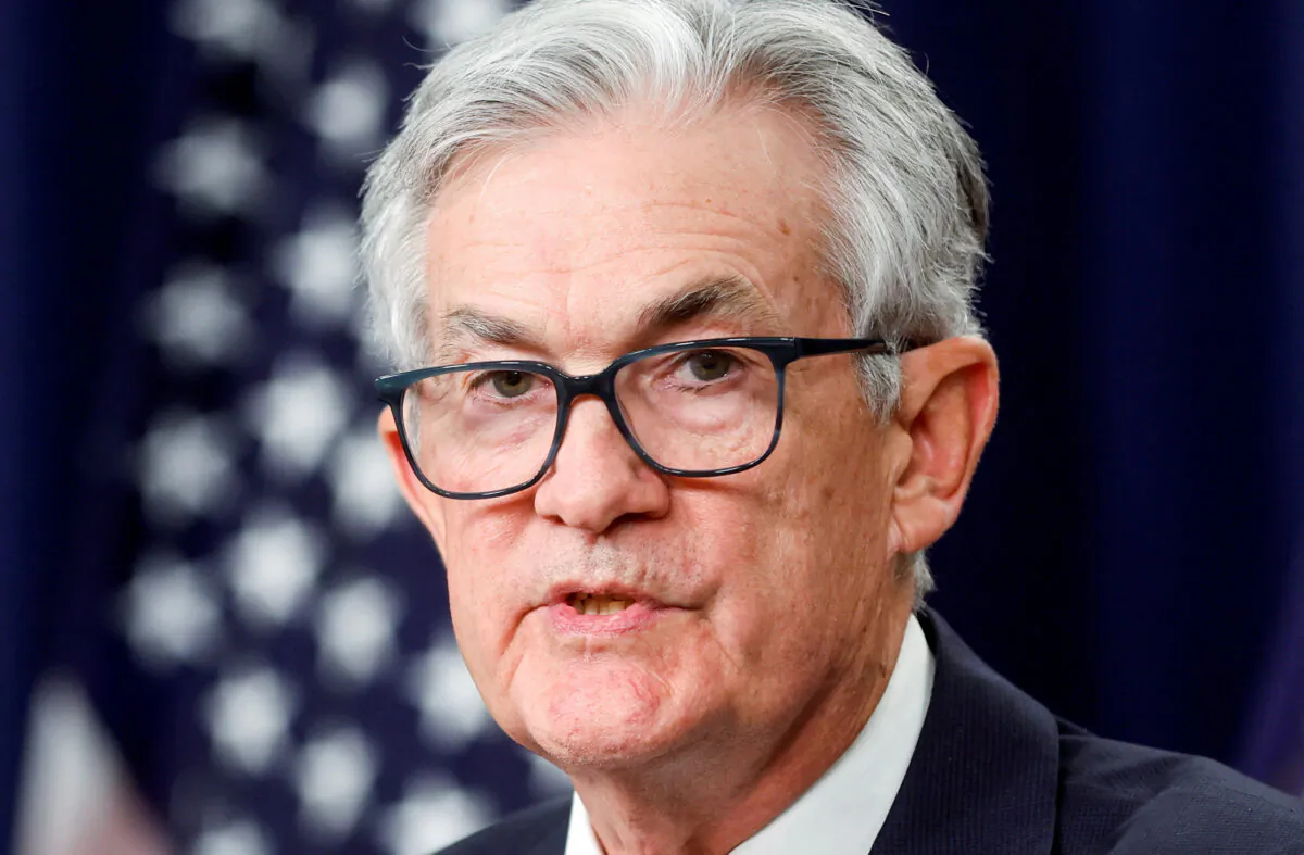 Federal Reserve Chair Jerome Powell addresses reporters during a news conference at the Federal Reserve Building in Washington, on Feb. 1, 2023. (Jonathan Ernst/Reuters)