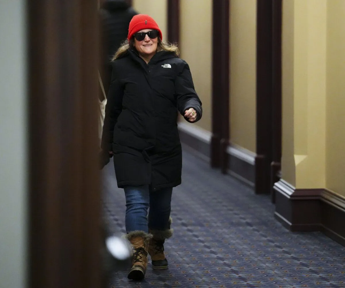 Deputy Prime Minister and Minister of Finance Chrystia Freeland arrives to a cabinet meeting on Parliament Hill in Ottawa on Jan. 31, 2023. (The Canadian Press/Sean Kilpatrick)
