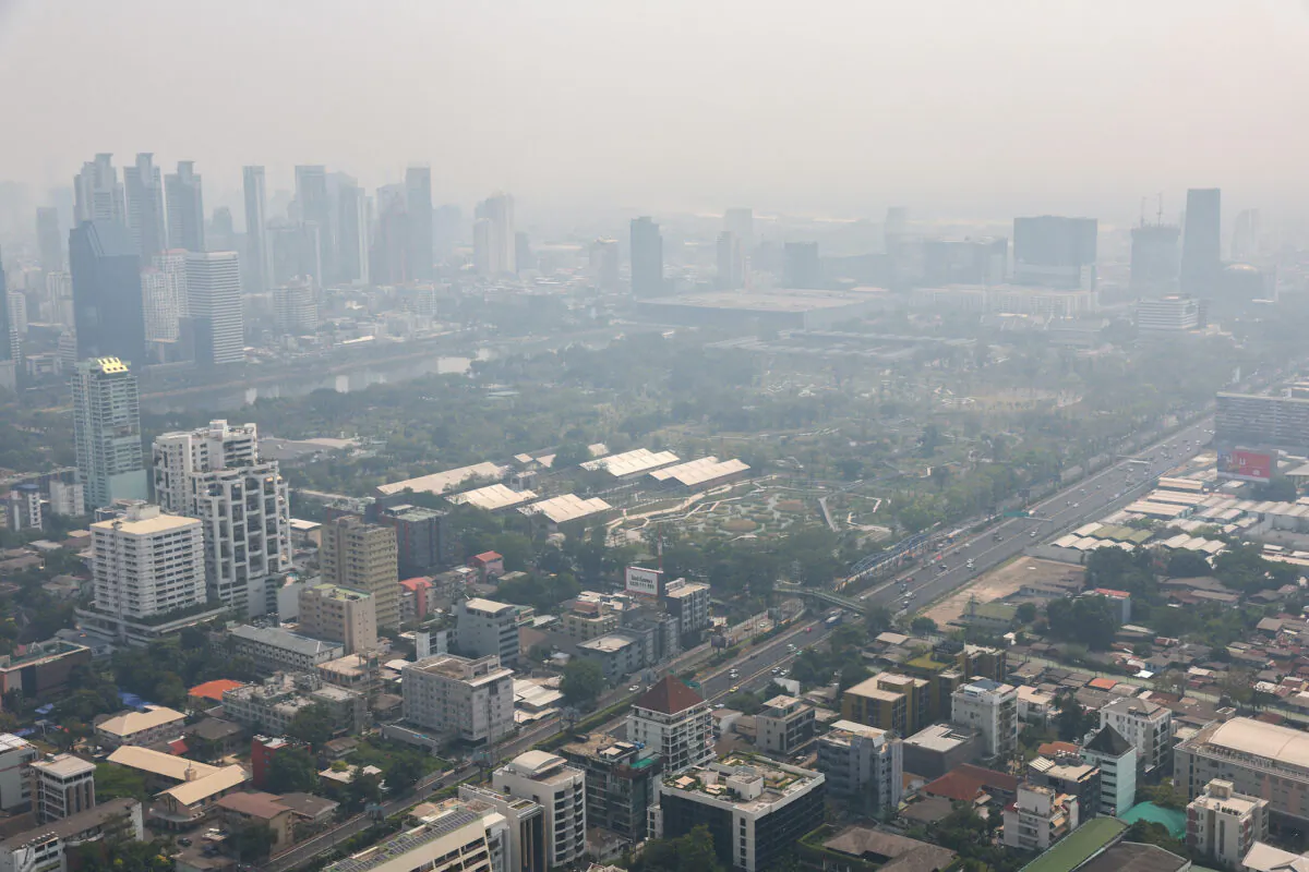 A view of the city amid air pollution in Bangkok, Thailand, on Feb. 2, 2023. (Athit Perawongmetha/Reuters)