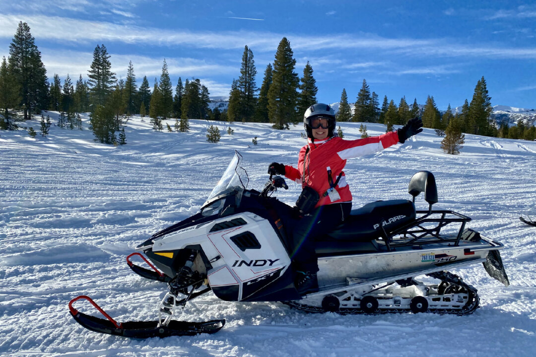 Mammoth Snowmobile Adventures offer visitors to California’s Mammoth Mountain a change from skiing that still serves up some speed and adventure. (Margot Black) 