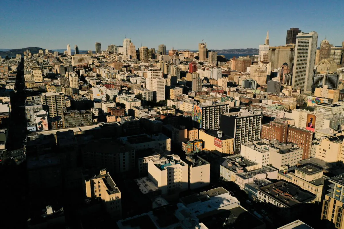 The San Francisco skyline on Jan. 20, 2023. (Patrick T. Fallon/AFP via Getty Images)