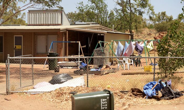 The front yard of the home of indigenous campaigner Barbara Shaw in the Mount Nancy town camp at Alice Springs in Australia's Northern Territory state on Oct. 13, 2013. (Greg Wood/AFP via Getty Images)