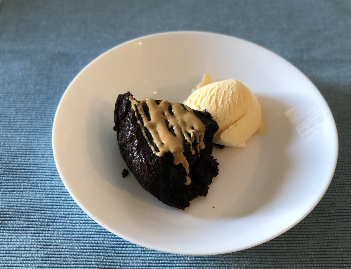Top this dark chocolate cake with peanut butter, caramel, ice cream, whipped cream or just take it in with a big glass of milk. (Nicole Hvidsten/Minneapolis Star Tribune/TNS)