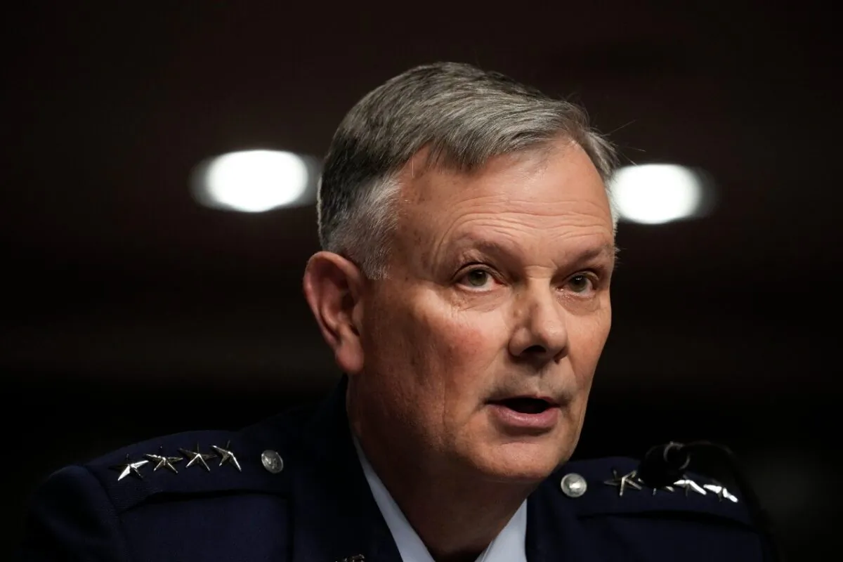 General Glen VanHerck, Commander of U.S. Northern Command and North American Aerospace Defense Command, testifies during a Senate Armed Services Committee hearing on Capitol Hill March 24, 2022 in Washington. (Drew Angerer/Getty Images)