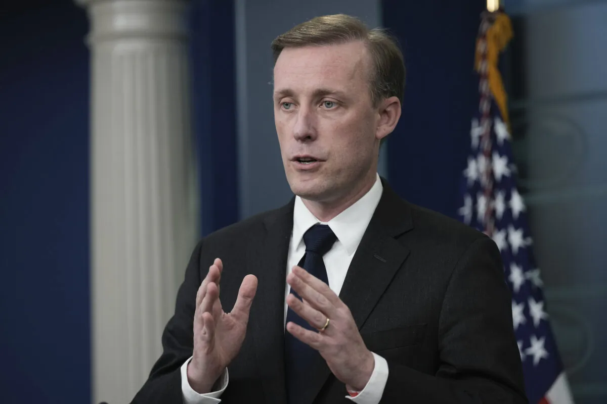 National security adviser Jake Sullivan speaks during the daily press briefing at the White House in Washington, on Dec. 12, 2022. (Drew Angerer/Getty Images)