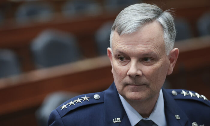U.S. Air Force General Glen VanHerck, commander of U.S. Northern Command and North American Aerospace Defense Command, attends a hearing held by the House Armed Services Committee in Washington, on March 1, 2022. (Win McNamee/Getty Images)