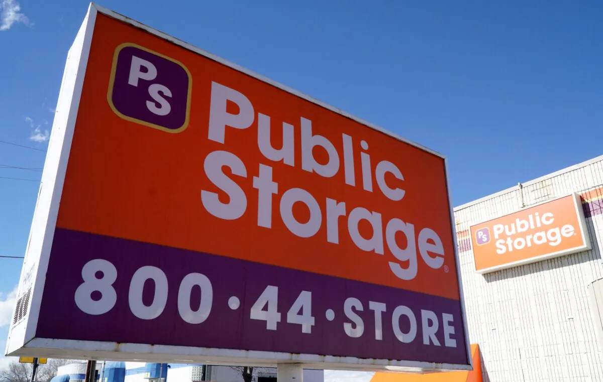The sign outside the Public Storage facility in Westminster, Colo., on Feb. 22, 2017. (Rick Wilking/Reuters)