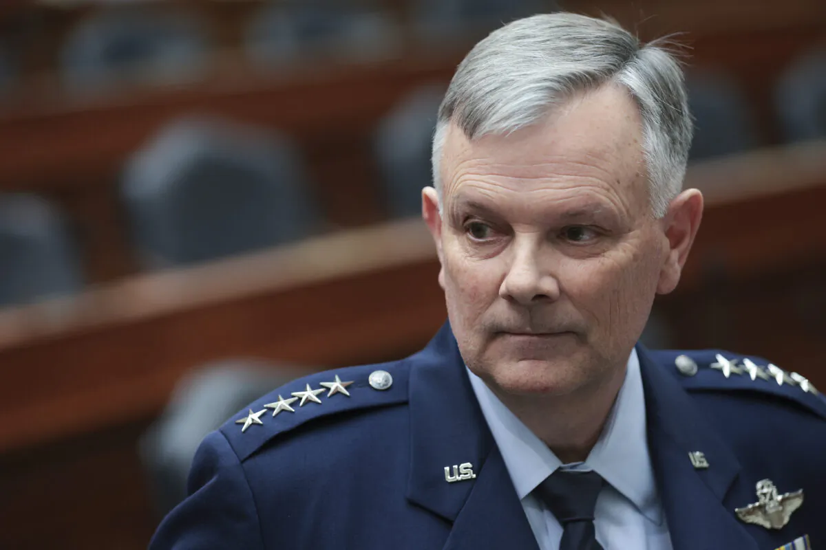 U.S. Air Force Gen. Glen VanHerck, commander of the U.S. Northern Command (USNORTHCOM) and the North American Aerospace Defense Command (NORAD), attends a hearing held by the House Armed Services Committee in Washington on March 1, 2022. The committee heard testimony on fiscal year 2023 strategic forces posture. (Win McNamee/Getty Images)