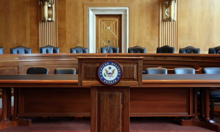 A U.S. Senate committee hearing room in Washington, D.C., on July 18, 2017. (Katherine Welles/Shutterstock)