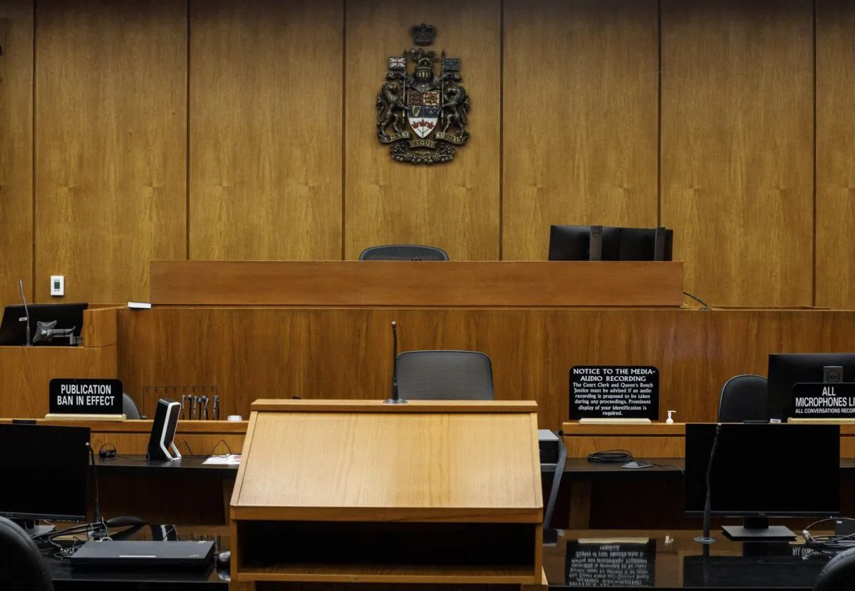 A Court of King's Bench courtroom is shown at the Edmonton Law Courts building on June 28, 2019. (Jason Franson/The Canadian Press)