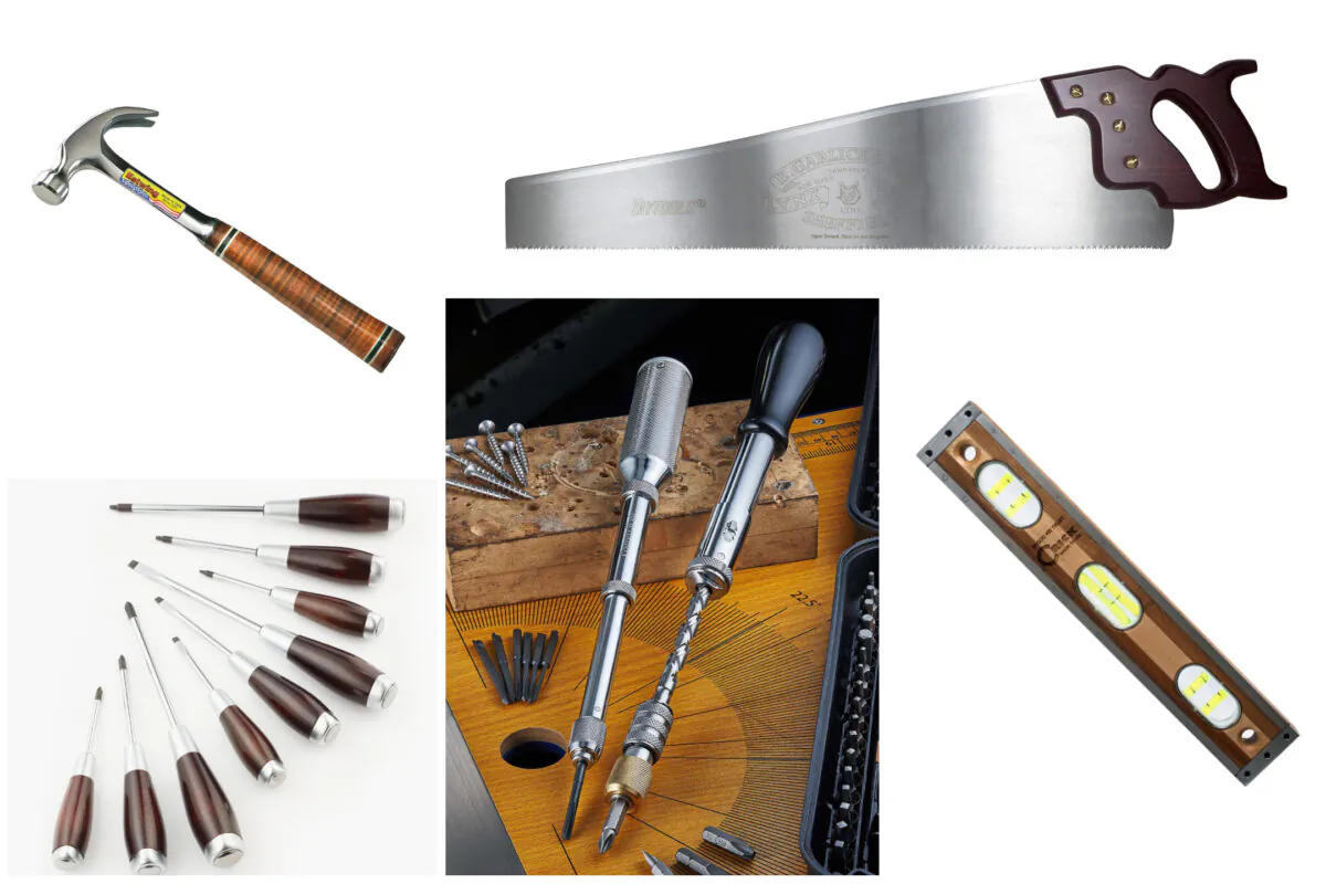 (Courtesy of Tay Tools, Lee Valley, Estwing, Garrett Wade, Crick)