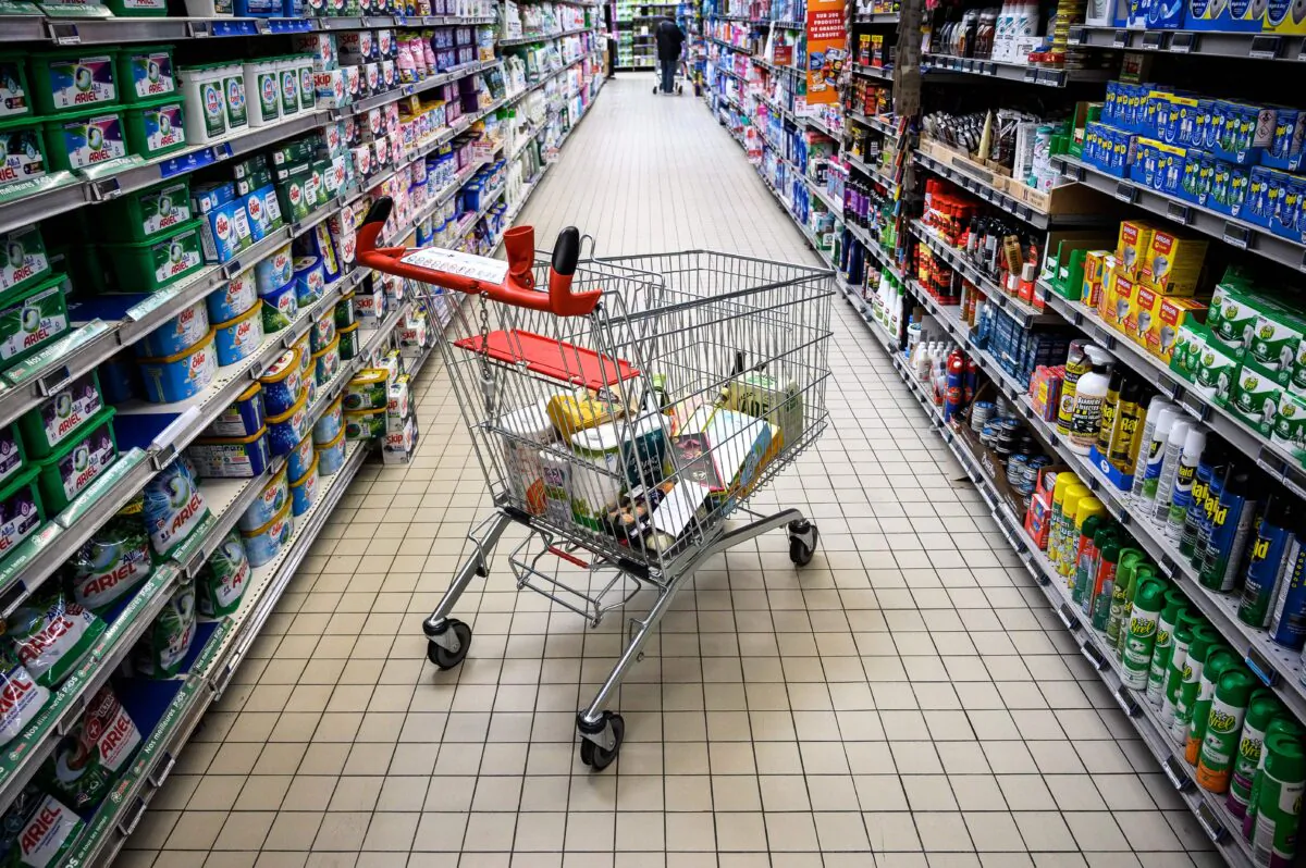 A shopping cart, in a file photo. (Lionel Bonaventure/AFP via Getty Images)