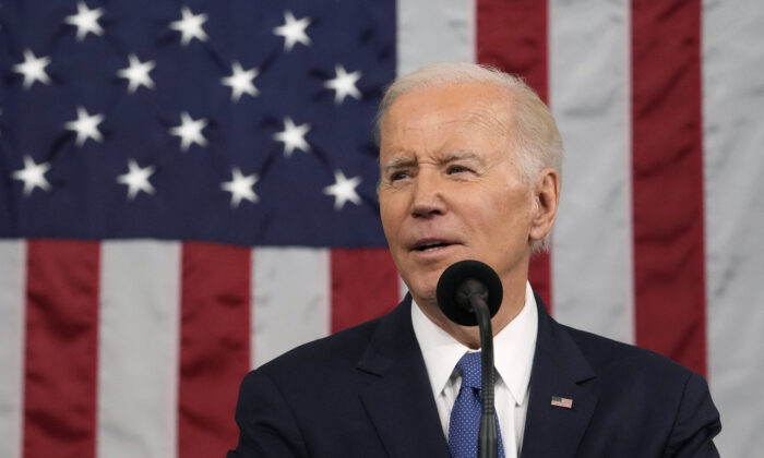 President Joe Biden delivers the State of the Union address in the House Chamber of the U.S. Capitol in Washington on Feb. 7, 2023. (Jacquelyn Martin/AFP via Getty Images)