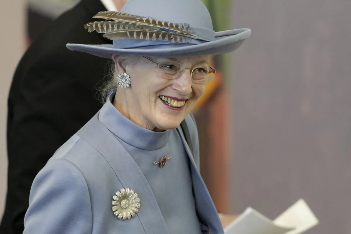 Queen Margrethe attends the Danish Parliament's celebration of her 50th Regent's Anniversary at Christiansborg Castle in Copenhagen, Denmark, on Jan. 14, 2022. (Mads Claus Rasmussen/Ritzau Scanpix via AP)