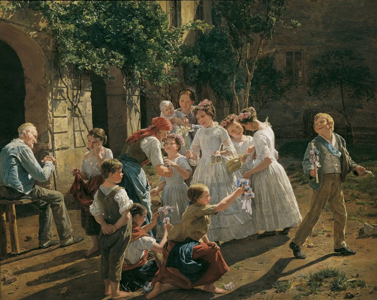 “On Corpus Christi Morning,” 1857, by Ferdinand Georg Waldmüller. Oil on panel; 25 5/8 inches by 32 1/4 inches. Austrian Belvedere Gallery, Vienna. (Public Domain)