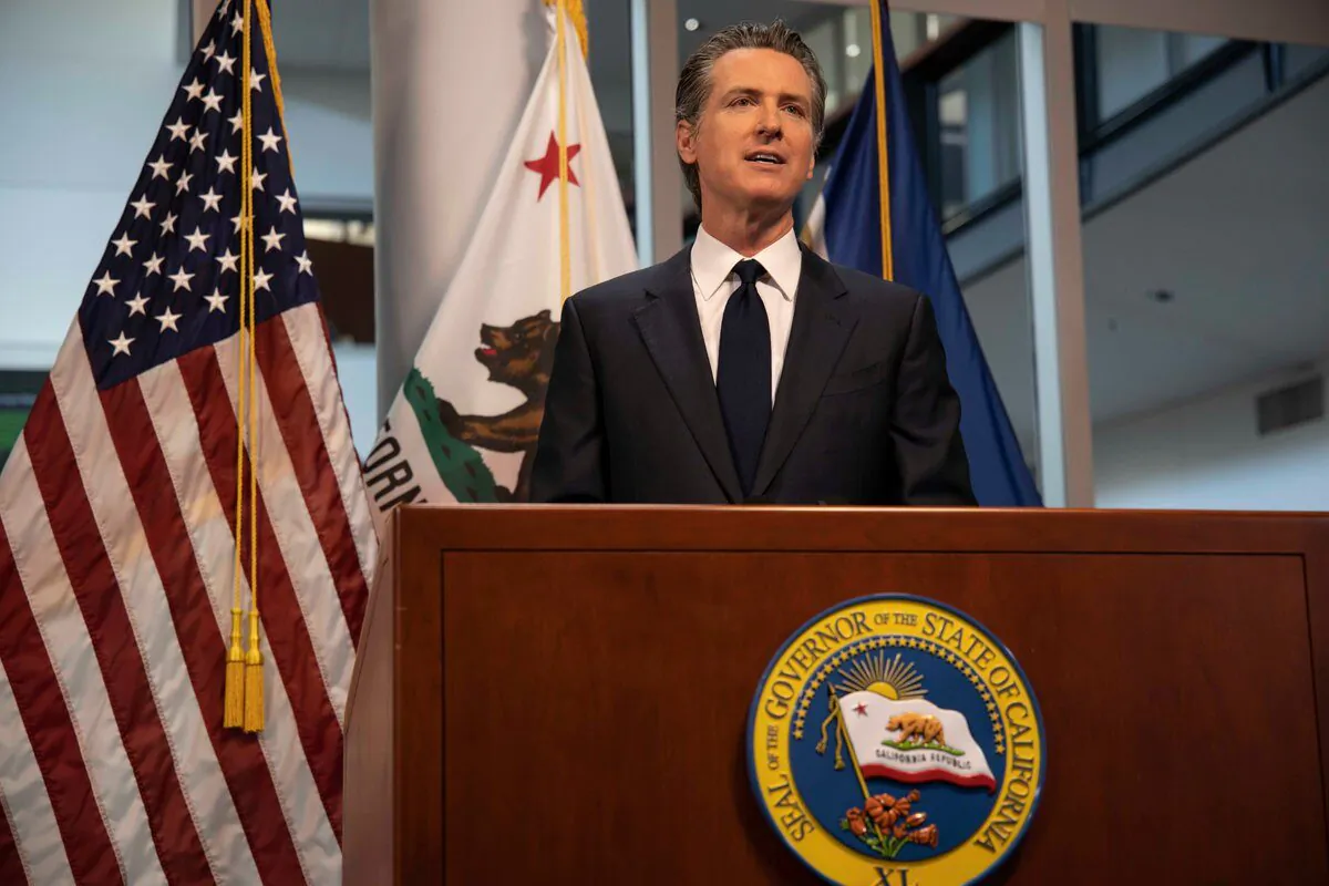 Gavin Newsom speaking at a podium on Sept. 9, 2020. (Office of the Governor of California)