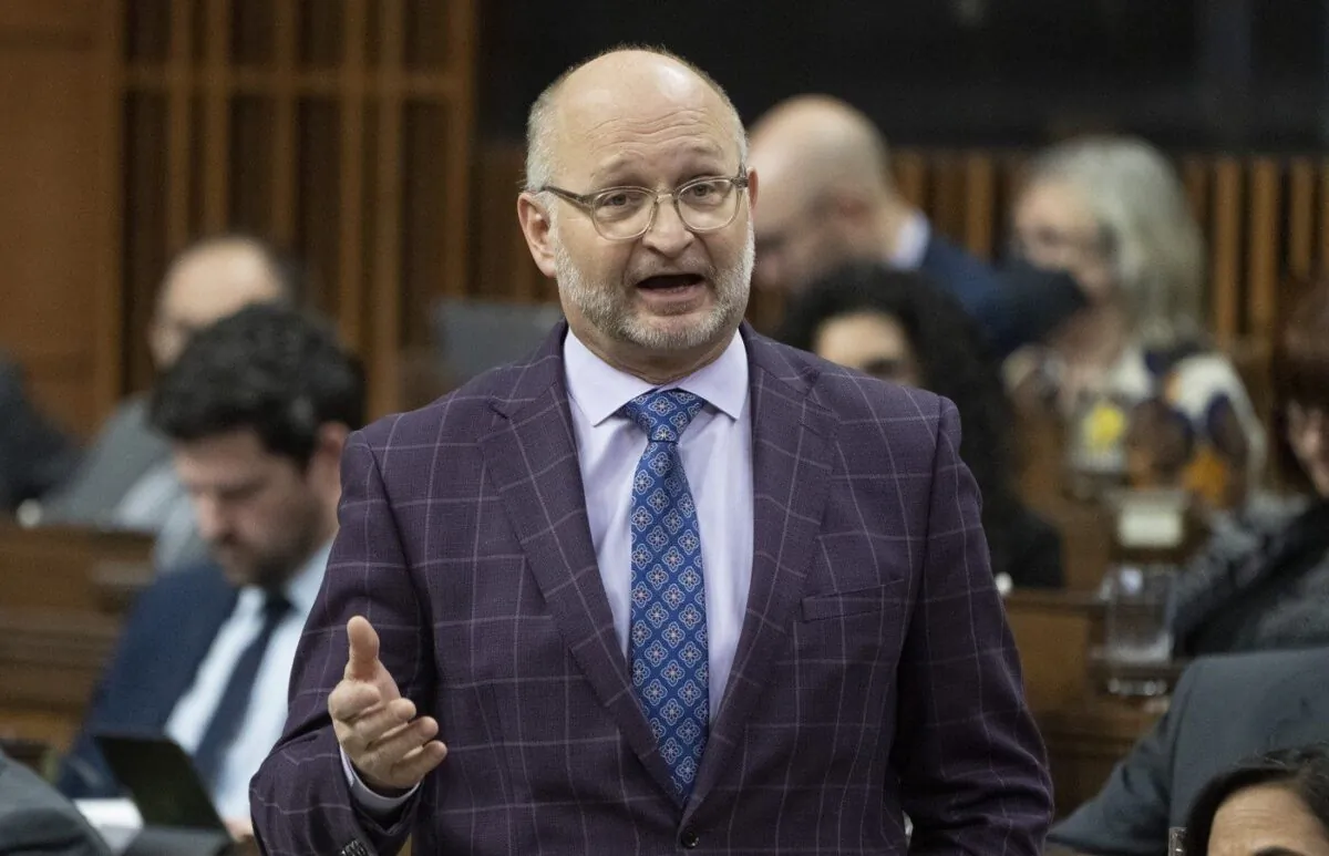 Minister of Justice and Attorney General of Canada David Lametti rises during Question Period, Feb. 7, 2023 in Ottawa. (The Canadian Press/Adrian Wyld)
