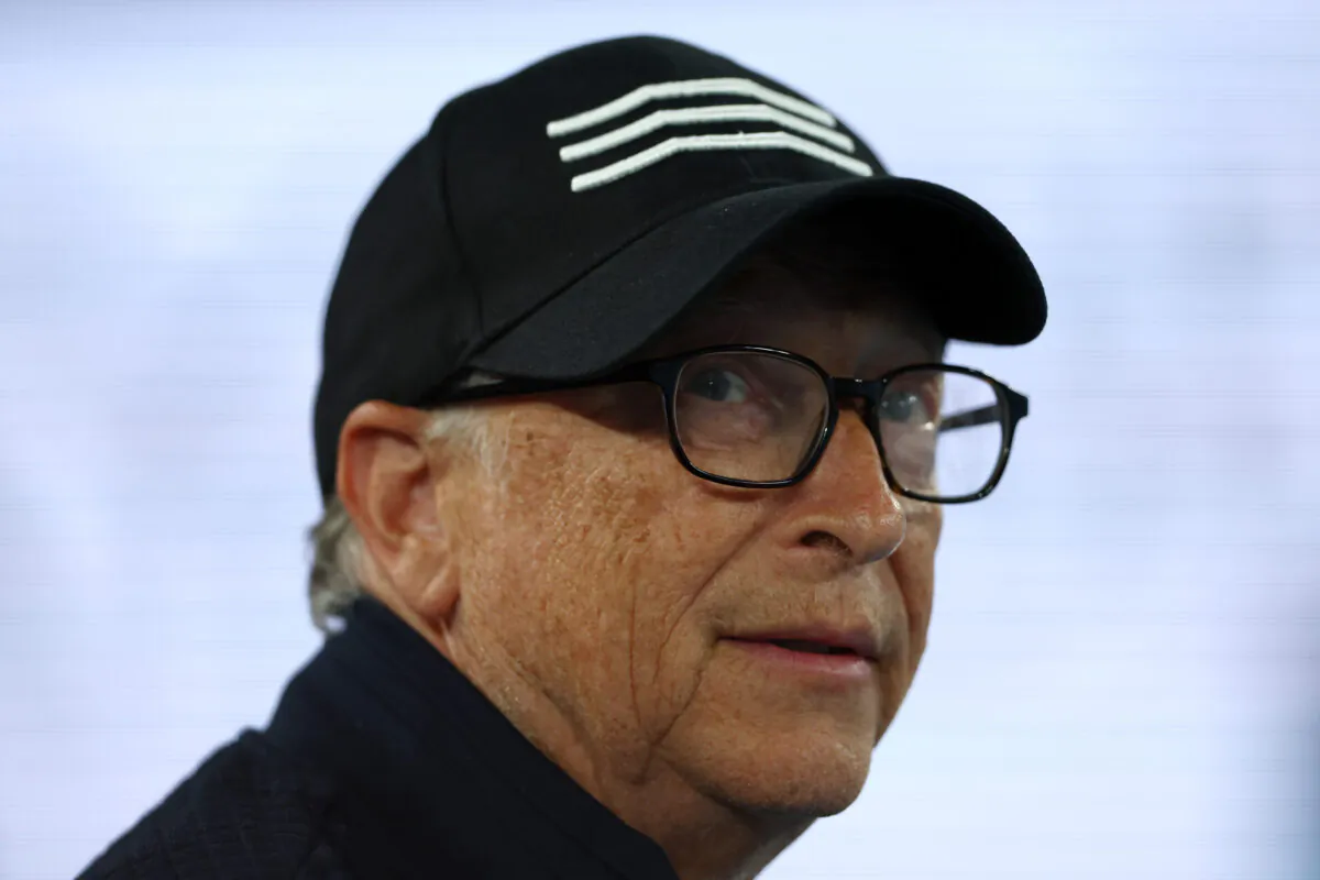 Bill Gates at the Australian Open in Melbourne, Australia, on Jan. 26, 2023. (Graham Denholm/Getty Images)