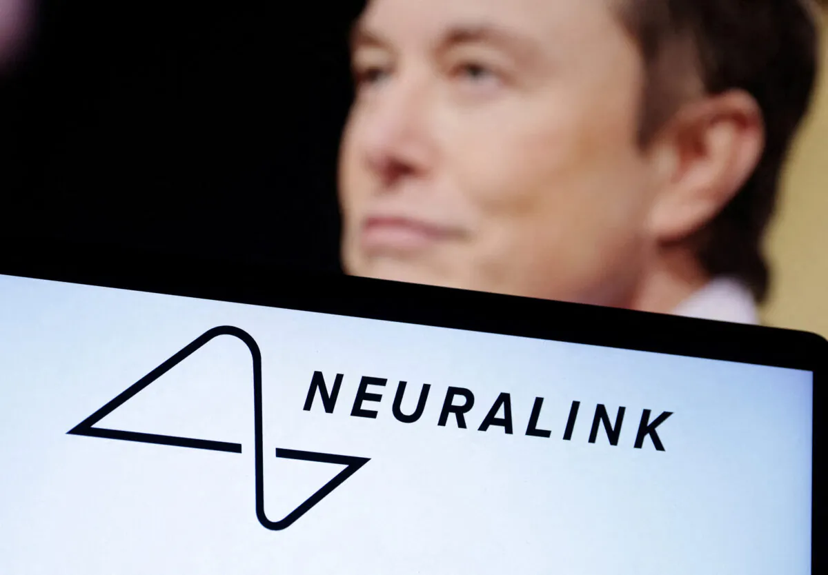 Neuralink logo and Elon Musk photo are seen in this illustration, on December 19, 2022. (Dado Ruvic/Illustration/Reuters)