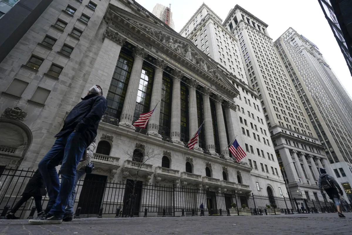 The New York Stock Exchange in New York on Feb. 24, 2022. (Seth Wenig/AP Photo)