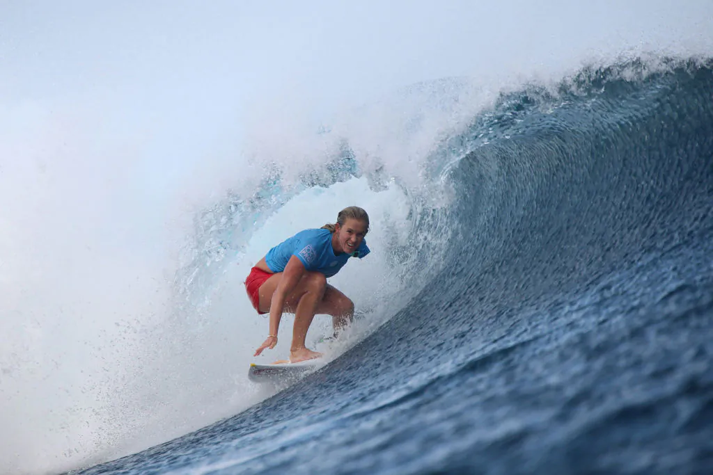 US surfer Bethany Hamilton competes in the Outerknown Fiji Women's Pro surfing competition in Tavarua, Fiji on May 31, 2017. (Tom Servais/AFP via Getty Images)