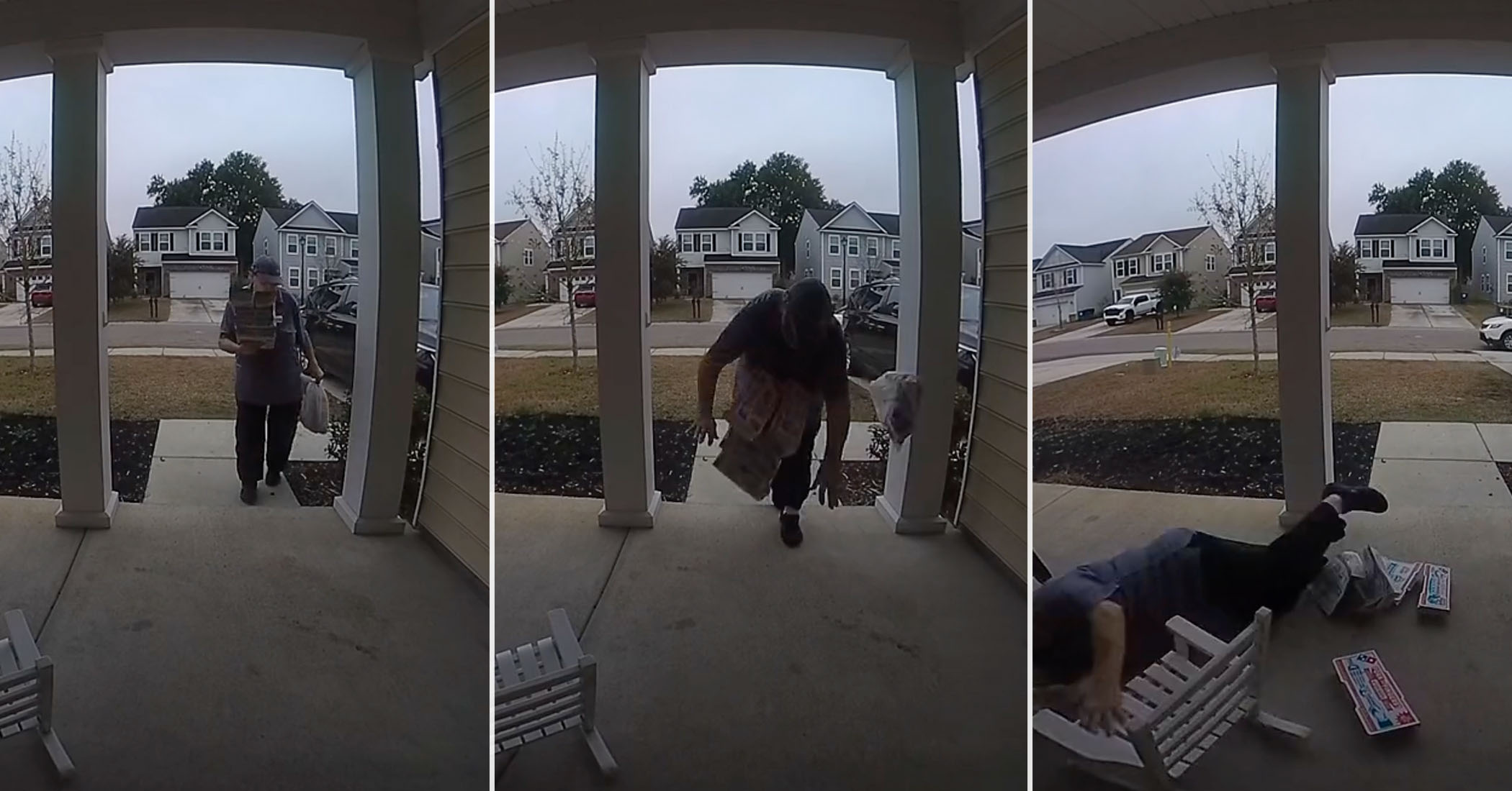 NextImg:Elderly delivery woman who had a rough fall at a couple’s patio receives an unexpected gift (Video)